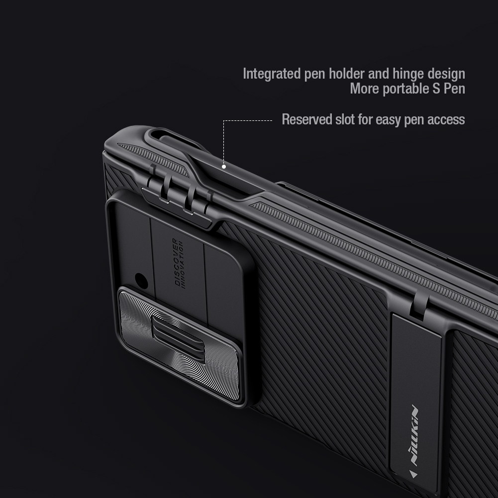 Nillkin Tương Thích Cho Samsung Galaxy Z Fold 6 CamShield PC Ống Kính Trượt Camera Bảo Vệ Giá Đỡ Vỏ Điện Thoại Vỏ Bảo Vệ Có Bút Chì