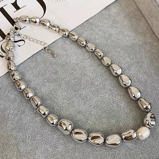 Hàn Quốc kim loại mới phóng đại thiểu số choker tất cả các trang sức thời trang đính cườm đơn giản khí chất vòng cổ nữ