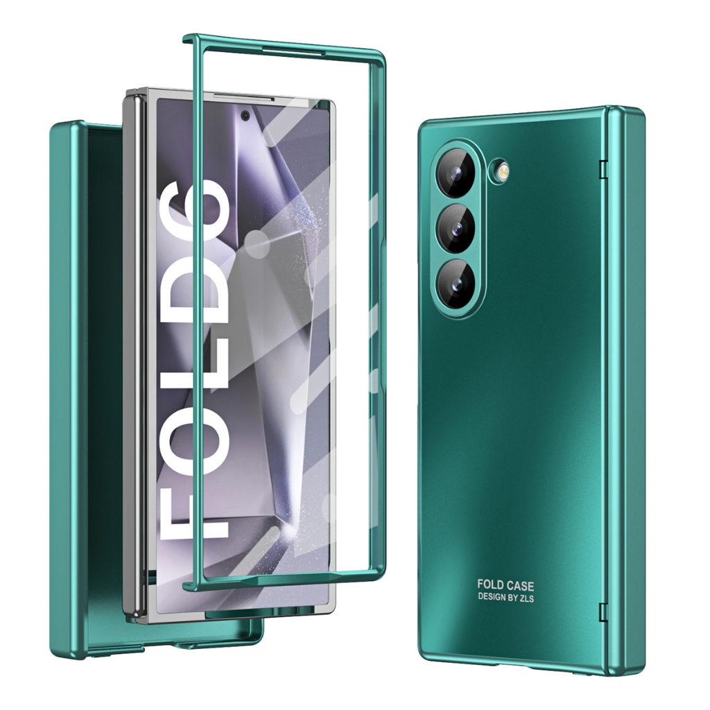 Dành Cho Samsung Galaxy Z Fold 7 6 Ốp Lưng Gấp 5 4 3 360 Toàn Màn Hình Bảo Vệ Phim Cường Lực Cứng PC Gấp Bao Da