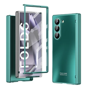 Dành Cho Samsung Galaxy Z Fold 7 6 Ốp Lưng Gấp 5 4 3 360 Toàn Màn Hình Bảo Vệ Phim Cường Lực Cứng PC Gấp Bao Da