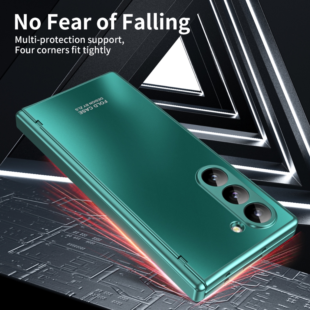 Dành Cho Samsung Galaxy Z Fold 7 6 Ốp Lưng Gấp 5 4 3 360 Toàn Màn Hình Bảo Vệ Phim Cường Lực Cứng PC Gấp Bao Da