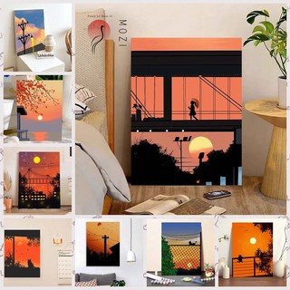 MOZI✨30 * 40cm / 40 * 50cm Hoàng Hôn tranh tô màu theo số tranh số hóa tranh sơn dầu số hoá bộ tô màu theo số Tự Làm Tranh Sơn Dầu Kỹ Thuật Số Tranh Sơn Dầu Tranh Kỹ Thuật Số Nhồi Bông Tranh Tay Tranh Acrylic Tranh Trang Trí Nhà Cửa Tranh
