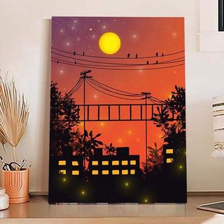 MOZI✨30 * 40cm / 40 * 50cm Hoàng Hôn tranh tô màu theo số tranh số hóa tranh sơn dầu số hoá bộ tô màu theo số Tự Làm Tranh Sơn Dầu Kỹ Thuật Số Tranh Sơn Dầu Tranh Kỹ Thuật Số Nhồi Bông Tranh Tay Tranh Acrylic Tranh Trang Trí Nhà Cửa Tranh