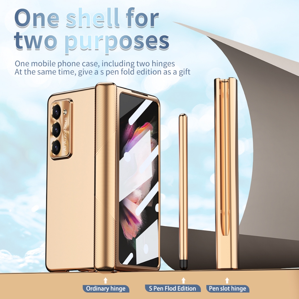 Có Bút Cảm Ứng Giáp Từ Tính Dành Cho Samsung Galaxy Z Fold 7 6 5 4 360 Bảo Vệ Toàn Màn Hình PC Chân Đế Vỏ Điện Thoại Gấp 3 Chống Sốc