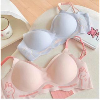 Dây đeo vai áo sơ mi thoải mái liền mạch in họa tiết thỏ hoạt hình dễ thương, phù hợp cho nữ