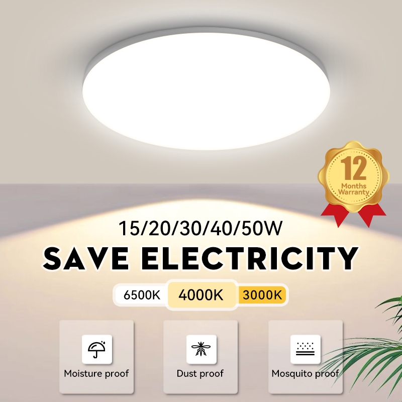 Đèn Trần Siêu Mỏng 220V Đèn Ốp Trần 15W 20W 30W 50W, Siêu Sáng Đèn LED trần, Đèn trần hiện đại, Phòng Ngủ Trang Trí Phòng Khách