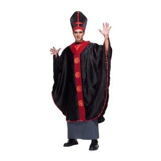 Nam Cao Cấp Đen Giám Mục Trang Phục Người Lớn Bóng Tối Linh Mục Halloween Trang Phục Đảng Trò Chơi Nam Tôn Giáo Series Kinh Thánh Công Giáo Đức Hồng Y Giáo Hoàng Cosplay Trang Phục