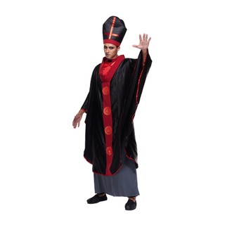 Nam Cao Cấp Đen Giám Mục Trang Phục Người Lớn Bóng Tối Linh Mục Halloween Trang Phục Đảng Trò Chơi Nam Tôn Giáo Series Kinh Thánh Công Giáo Đức Hồng Y Giáo Hoàng Cosplay Trang Phục