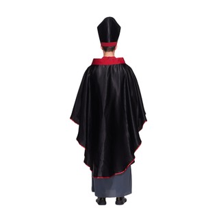 Nam Cao Cấp Đen Giám Mục Trang Phục Người Lớn Bóng Tối Linh Mục Halloween Trang Phục Đảng Trò Chơi Nam Tôn Giáo Series Kinh Thánh Công Giáo Đức Hồng Y Giáo Hoàng Cosplay Trang Phục