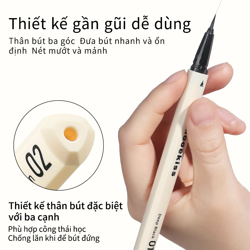 Kẻ Mắt Nước Mooekiss, Chống Nước Mồ Hôi, Không Lem, Giữ Màu Lâu, Nét Mảnh Sắc Nét 0.5ml, Chống Nước, Lâu Trôi, Không Lem, Khô Nhanh,Siêu Mảnh