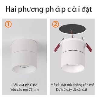 Đèn led hoàng hôn đèn chiếu trần nhà 10w Đèn Downlight âm trần có thể gập lại Đèn hoàng hôn 220v Đèn trang trí trong nhà để chụp ảnh phát trực tiếp Video, đèn led đẹp