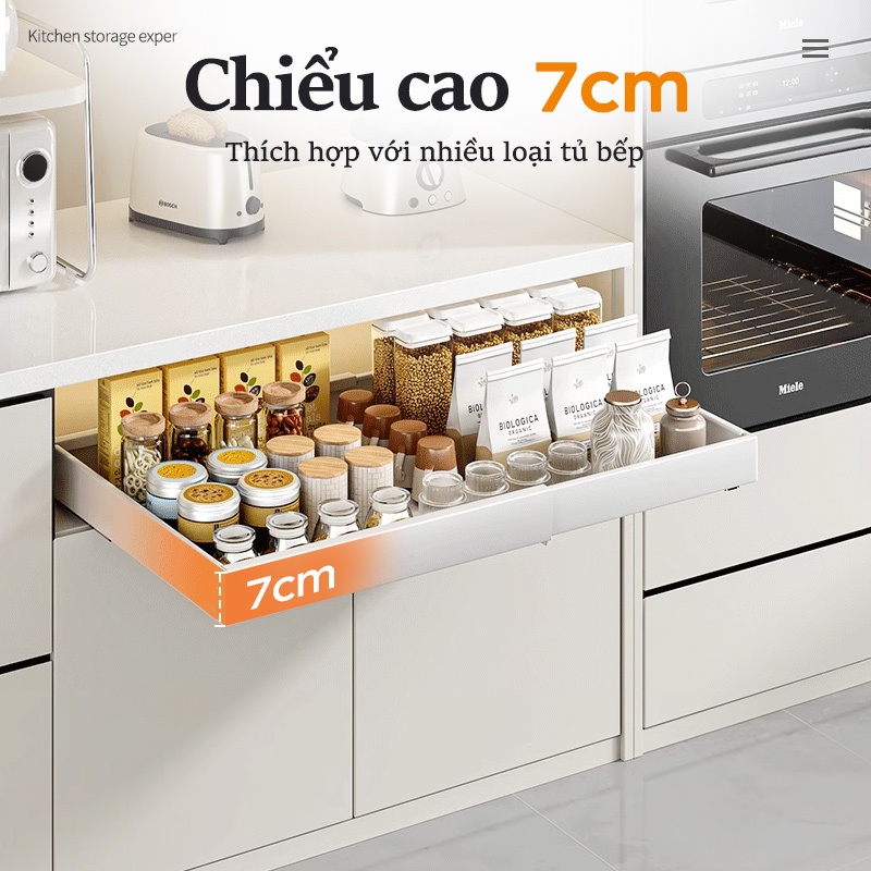Cambond Giá Đựng Đồ Nhà Bếp Có Thể Điều Chỉnh, Có Thanh Trượt Giỏ Kéo Dưới Bồn Rửa Loại Ngăn Kéo Khay Đựng Hộp Gia Vị