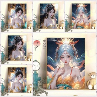 MOZI✨40 * 50cm / 30 * 40cm cô gái cổ xưa tranh tô màu theo số tranh số hóa tranh sơn dầu số hoá bộ tô màu theo số sơn acrylic  tranh tô số hoáPhong Cách Cổ Đại Cô Gái Số Tranh Làm Đầy Tranh Vẽ Tay Acrylic Tranh Tô Màu Tranh Trang Trí Nhà Cửa