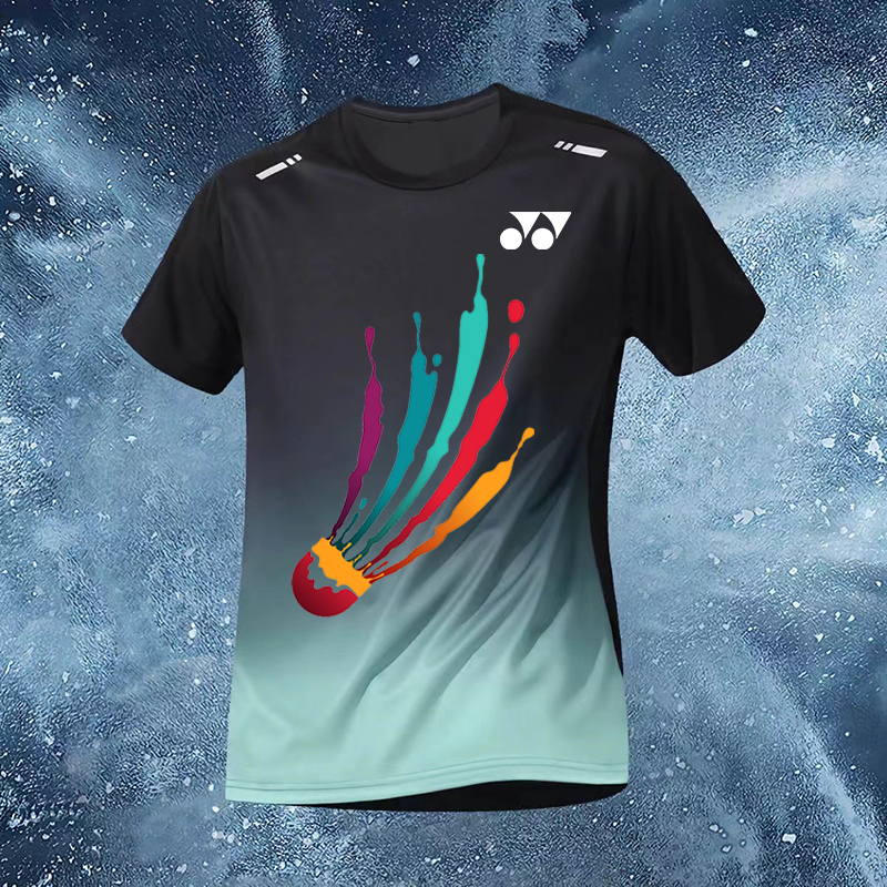Yonex Thể Thao Thể Thao Áo nam Nữ Trẻ Em 2024 Mùa Hè Băng Quần Short Chạy Nhanh Khô Tay Ngắn Tập Thể Dục Huấn Luyện Viên Áo Thun Rời