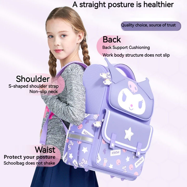 Ba lô chống gù trẻ em được ủy quyền chính hãng của Sanrio mới học sinh tiểu học lớp 1-6 cặp đi cho học sinh siêu nhẹ chống nước dung tích lớn ba lô bé – 2