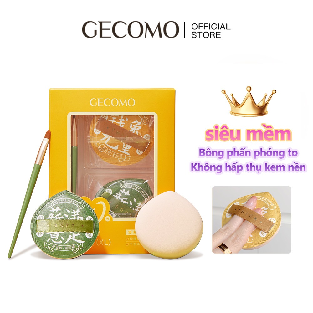 Ảnh Gecomo XL Marshmallow Trang Điểm Puff, Hình Giọt Mềm Bền Bột Puff, Không Thấm Hút Kem Nền Bọt Biển 1