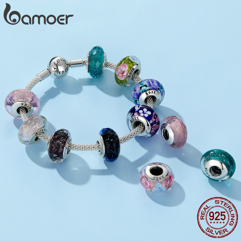 Ảnh Hạt charm BAMOER bằng bạc 925 dùng làm vòng đeo tay DIY 4