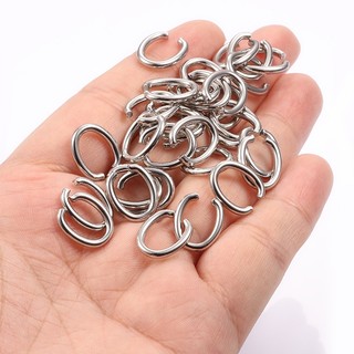 Nhẫn nhảy hình bầu dục bằng thép không gỉ Phụ kiện trang sức DIY Vòng cổ thủ công Vòng tay phù hợp