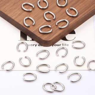 Nhẫn nhảy hình bầu dục bằng thép không gỉ Phụ kiện trang sức DIY Vòng cổ thủ công Vòng tay phù hợp