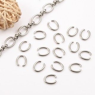 Nhẫn nhảy hình bầu dục bằng thép không gỉ Phụ kiện trang sức DIY Vòng cổ thủ công Vòng tay phù hợp