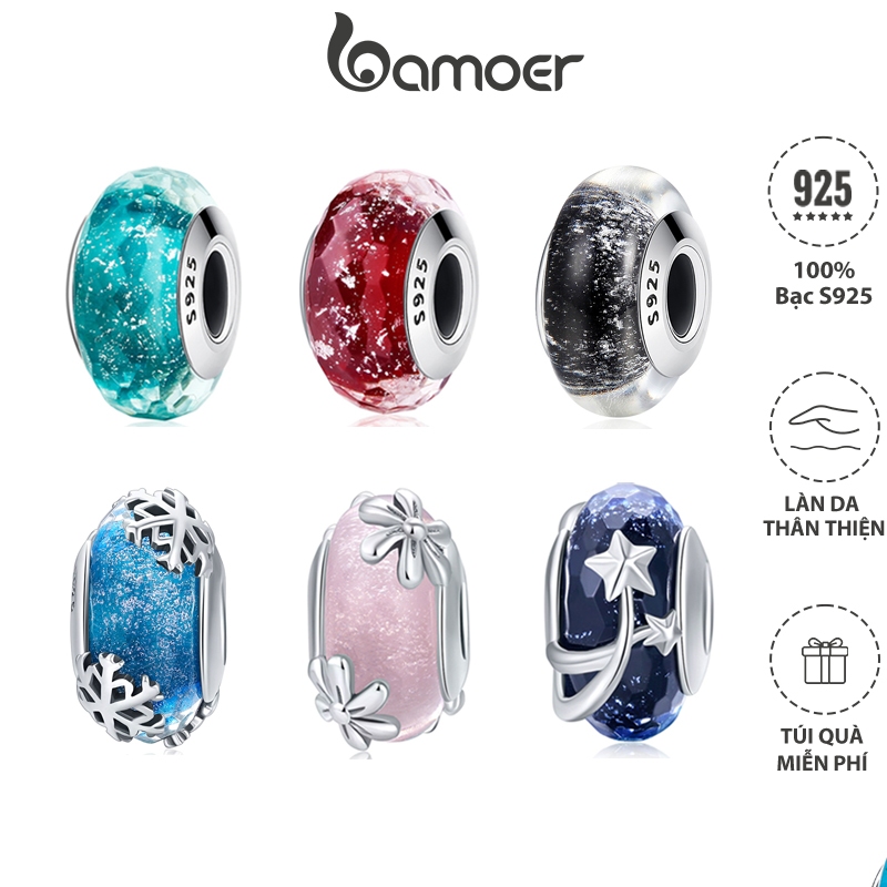 Ảnh Hạt charm BAMOER bằng bạc 925 dùng làm vòng đeo tay DIY 1