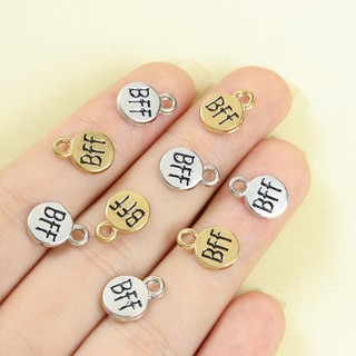 20 Chiếc Phong Cách Vintage BFF - Người Bạn Thân Nhất Mãi Đĩa Chữ Tròn Quyến Rũ Bảng Chữ Cái Thẻ Nhỏ Giọt Dầu Hợp Kim Mặt Dây Chuyền Cho Vòng Cổ Tình Bạn DIY Vòng Chân - Quà Tặng Lý Tưởng Cho Bạn Bè