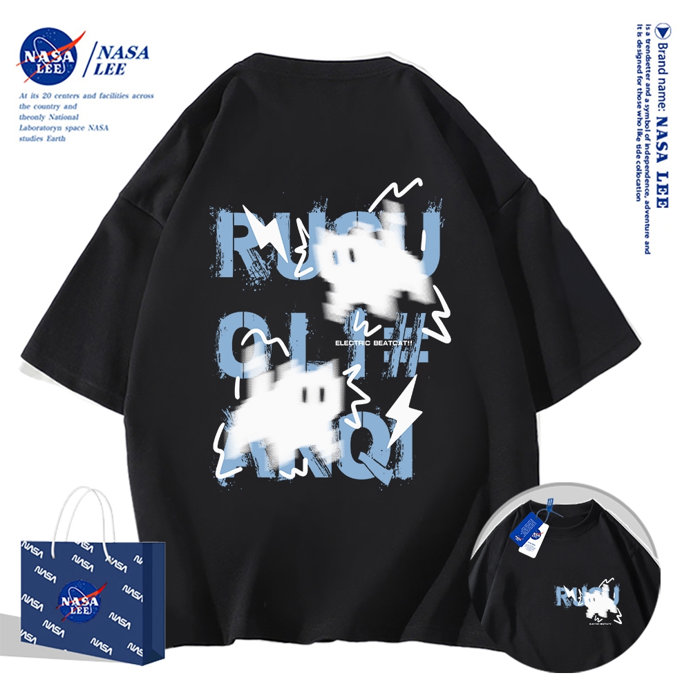 🔥Hàng có sẵn🔥Nasa Joint Áo thun ngắn tay Nam Nữ Xu hướng thời trang Mùa hè 2024 Phong cách mới Rời Cặp đôi Áo thun nửa tay