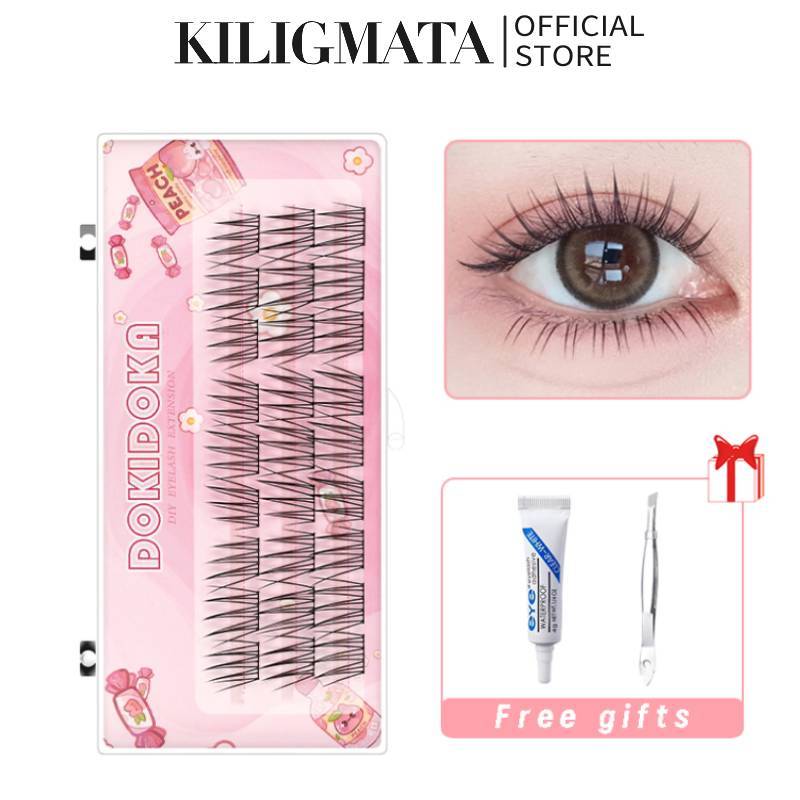 Kiligmatata Hàng thứ 3 K02 Nhóm Cô Gái Phân Đoạn Lông Mi Giả 3D DIY Vai Trò Chơi Thần Tượng Lông Mi Giả Cụm Đặt Hàng Cá Nhân Nối Mi Dụng Cụ Trang Điểm