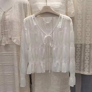 Áo cardigan nữ dài tay ren dáng rộng chống nắng thời trang Hàn Quốc