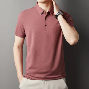 Mới Áo Sơ Mi Polo Nam Đẹp Trai Công Sở Áo Sơ Mi Polo Tay Ngắn Ve Áo Cổ Áo Thun Thường Ngày