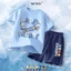 Snoopy Quần áo trẻ em Áo thun bé trai Quần Short ngắn tay Bộ đồ thể thao hoạt hình Cotton nguyên chất mùa hè