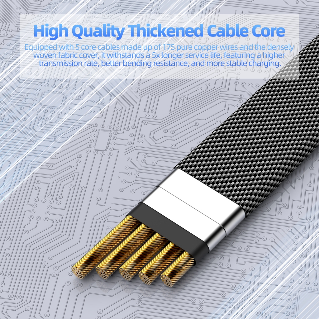 Ảnh Cáp sạc GOOJODOQ 65W Sạc nhanh Đa năng 4 trong 1 Nhiều dây Usb có, Type-C, Micro 4