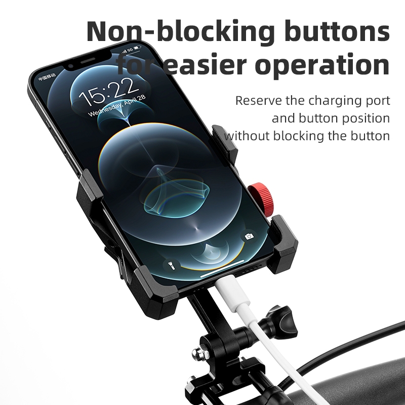 ROCKBROS Giá đỡ điện thoại xe đạp Giá đỡ hợp kim nhôm MTB Xe đạp đường trường Hấp thụ sốc Giá đỡ điện thoại