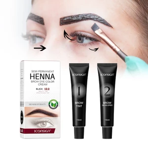 Iconsign Lông Mày Và Lông Mi / Da Stain Henna Tint Kit 15ml Thuốc Nhuộm 2In1 Tạo Trang Điểm Làm Đẹp Hoàn Hảo
