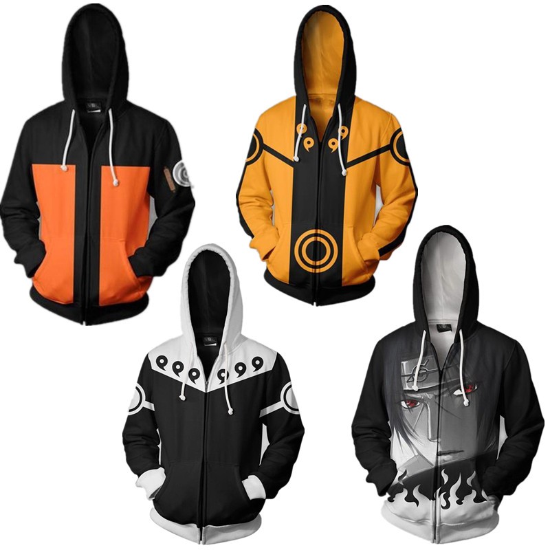 Naruto Dây Kéo Áo Khoác Anime Áo Len In Kỹ Thuật Số