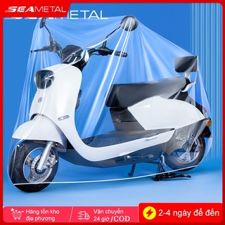 Bạt trùm xe máy SEAMETAL bằng nhựa dày trong suốt che mưa chống nước chống bụi cao cấp