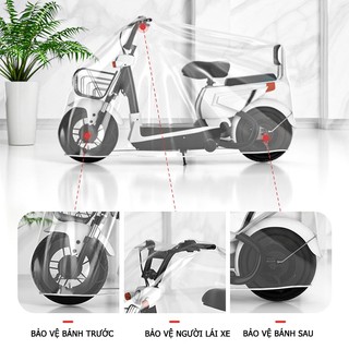 Bạt trùm xe máy SEAMETAL bằng nhựa dày trong suốt che mưa chống nước chống bụi cao cấp