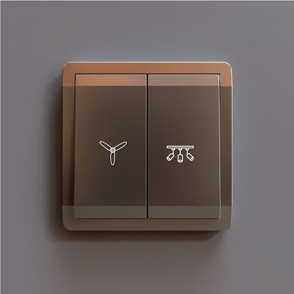 Nhãn dán nhãn công tắc UV không viền Nền chống nước In hình Công tắc đèn biểu tượng được thiết kế Decal cao cấp