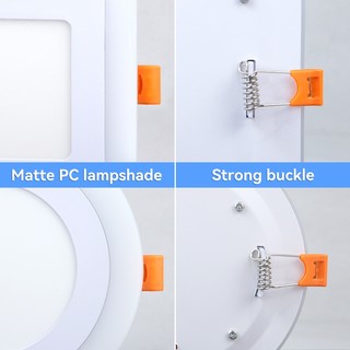 Đèn trần LED 3 chế độ Bảng điều khiển thay đổi màu Đèn bảng điều khiển âm thanh siêu mỏng Bule + Trắng 2 màu Downlight 6W 9W Đèn trần vuông tròn cho phòng gia đình Hành lang văn phòng