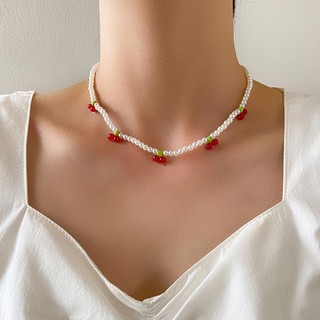 Deyangk Màu Đỏ Mã Não Đá Tự Nhiên Đính Hạt Dây Chuyền Nữ Mạ Vàng Hạt Chokers Pendientes VN