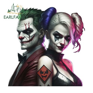 EARLFAMILY 13cm Joker Hài Hước Xe Dán Hoạt Hình Chống Trầy Xước Caravan Phía Sau Kính Chắn Gió Cản Cá Tính JDM Decal Kem Chống Nắng Nhãn Xe Hơi
