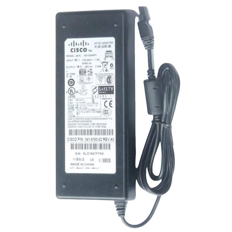 Bộ sạc chuyển đổi AC AD10048P3 48V 2.08A đã qua sử dụng cho CISCO ASA5505 Wlc2106 Wlc2112 Bộ nguồn tường lửa ​341-0183-PWR-5505