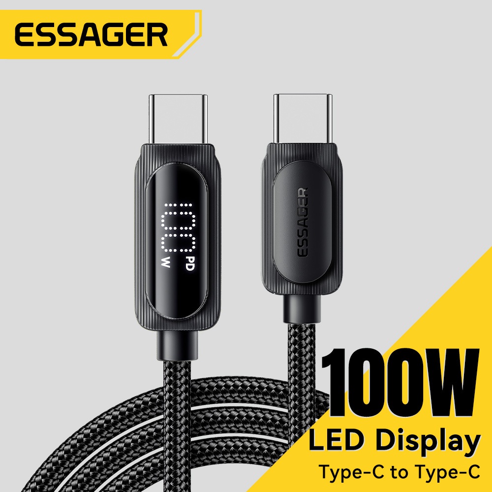 Cáp dữ liệu sạc nhanh màn hình kỹ thuật số ESSAGER 100W / 60W Type-C