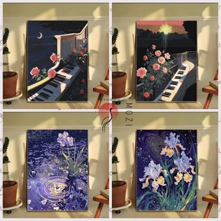 MOZI✨40 * 50cm / 30 * 40cm Cảnh quan thành phố tranh tô màu theo số tranh số hóa bộ tô màu theo sốHoa Phong Cảnh Kỹ Thuật Số Tranh Sơn Dầu Tự Làm Tranh Tô Màu Tranh Kỹ Thuật Số Vẽ Tay Vẽ Vẽ Tranh Tự Làm Tranh Acrylic Tranh Sơn Dầu Tranh Trang Trí