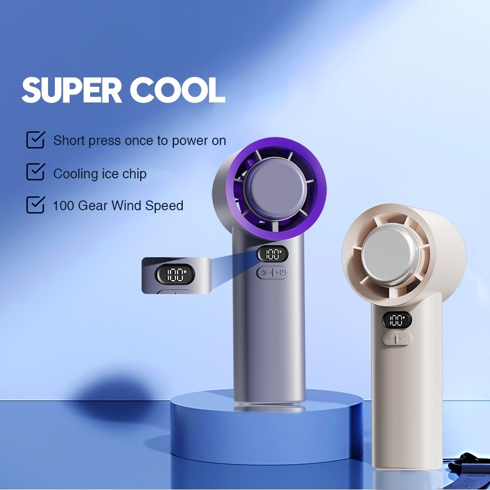 Quạt cầm tay Kayine Tốc độ 100 độ Thời lượng pin 13 giờ Quạt Mini cầm tay có thể sạc lại với sứ đá siêu dẫn Làm lạnh Kipas Tangan