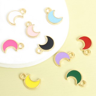 Bộ 50 Nhỏ Gọn Dễ Thương Đầy Màu Sắc Mặt Trăng Men Quyến Rũ Cho DIY Vòng Cổ Bông Tai Vòng Tay Và Dây Xích Điện Thoại Thời Trang Đơn Giản Trang Sức Trượng Phụ Kiện Mini Luna Hình Nhỏ Giọt Dầu Hợp Kim Mặt Dây Chuyền