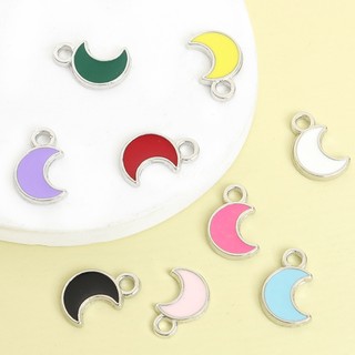 Bộ 50 Nhỏ Gọn Dễ Thương Đầy Màu Sắc Mặt Trăng Men Quyến Rũ Cho DIY Vòng Cổ Bông Tai Vòng Tay Và Dây Xích Điện Thoại Thời Trang Đơn Giản Trang Sức Trượng Phụ Kiện Mini Luna Hình Nhỏ Giọt Dầu Hợp Kim Mặt Dây Chuyền