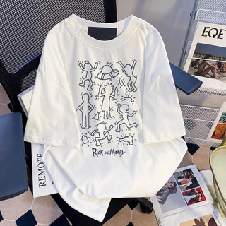 Áo thun nam ESEA tay ngắn thiết kế mới với áo sơ mi ngắn tay cổ tròn cotton nguyên chất in hình