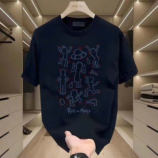 Áo thun nam ESEA tay ngắn thiết kế mới với áo sơ mi ngắn tay cổ tròn cotton nguyên chất in hình