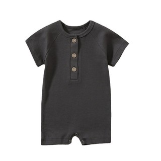 Bộ áo liền quần cho bé có nút màu Bộ đồ ngủ Cotton mùa hè cho bé trai bé gái